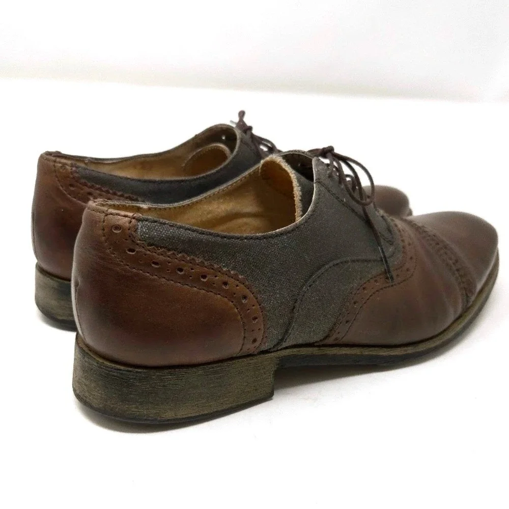 Steve Madden Cabal Leather Oxford Shoes Men's 11D Brown Handcrafted - Picture 11 of 11